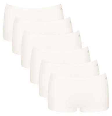 Produktbild von sloggi Damen Retro Pants 6-Pack GO Daily Baumwolle Short - SILK WHITE - Größe M