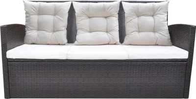 Produktbild von vidaXL 6-tlg. Garten-Essgruppe mit Kissen Poly Rattan Braun