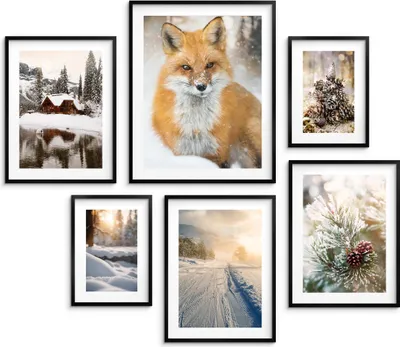 Produktbild von Wandposter fürs Wohnzimmer XXL Bilder Winter Urlaub Schnee Berge Posterset