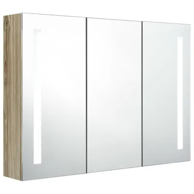 Obrázek produktu pro vidaXL LED koupelnová zrcadlová skříňka 89x14x62 cm dubový vzhled