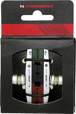 Immagine prodotto di Promax, Ganasce per freni a cartuccia-/V, Con pastiglie sostituibili a 3 colori, Con miscela di pastiglie a secco/umido a bassa rumorosità, Per freni a V, In coppia