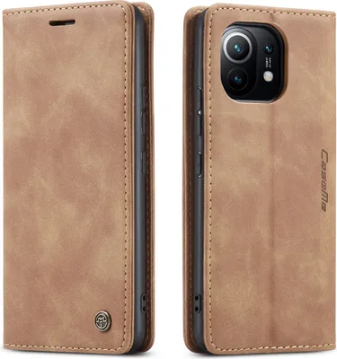Obrázek produktu pro Xiaomi Mi 11 Pouzdro, RetroPolyuretanKožené Pouzdro s Funkcí Stojánku pro Xiaomi Mi 11 Hnědý