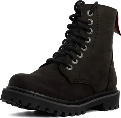 Produktbild von ANGRY ITCH 08-Loch LIGHT Stiefel Schwarz Vintage-Leder ohne Stahlkappe, EU 48