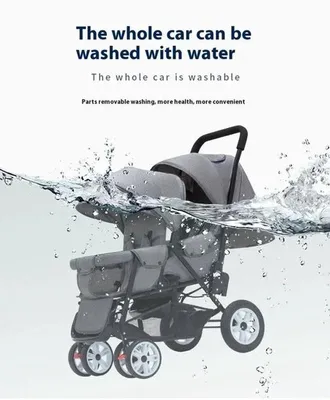 Image de Poussette double avec 2 sièges - Pliable - Légère - Poussette double