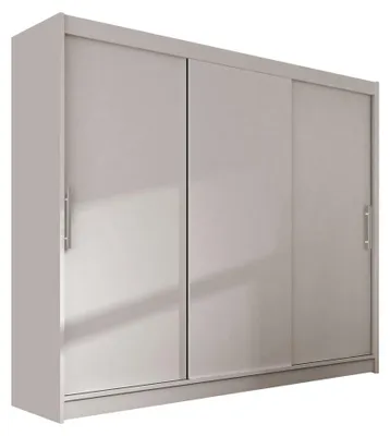 Produktbild von MIRJAN24 Schwebetürenschrank Aston II, Garderobe mit drei Türen, Kleiderschrank (Farbe: Cashmere / Spiegel, ohne Beleuchtung)
