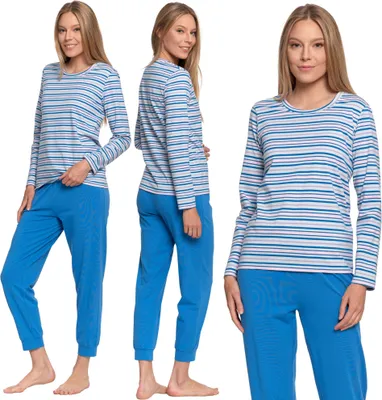 Produktbild von Zweiteiliger Schlafanzug Für Damen, Klassisch, Mit Langen Ärmeln Und Bequemer Hose 3Xl
