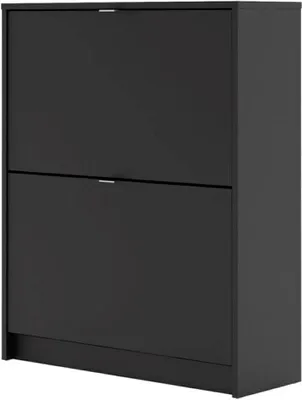 Produktbild von Shane Schuhschrank 2 Klapptüren 2R schwarz matt.