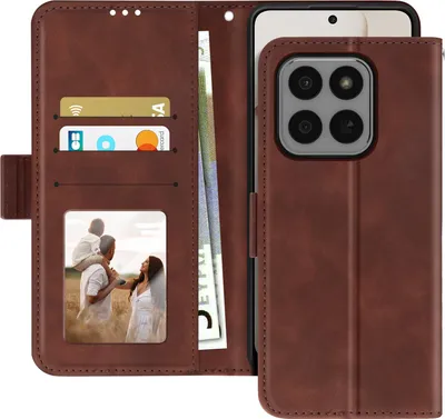 Obrázek produktu pro Avizar, flipové pouzdro Honor 400 Smart card holder s odnímatelným stojánkem, hnědé