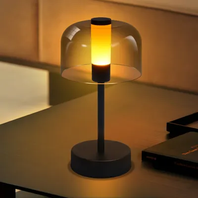 Produktbild von ZMH Nachttischlampe Akku LED Dimmbare Tischlampe Kabellos Tischleuchte USB-C Aufladbar 1800K-6500K Schwarz Touch Lampe mit Speicherfunktion für Schlafzimmer