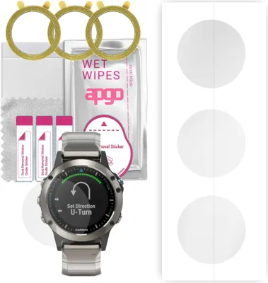 Produktbild von apgo 3 Stück Schutzfolie, klar, kompatibel mit Garmin Quatix 5 Smartwatch, Hydrogel Displayschutzfolie mit Positionierhilfe, Displayfolie, robust und kratzfest