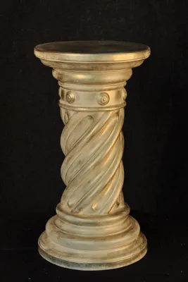 Produktbild von Säule Mäander Style Beistelltisch Marmoriert Dekosäule 55cm Griechische Antik Retro Rokoko Säule Barock Blumenständer Podest Handbemalt