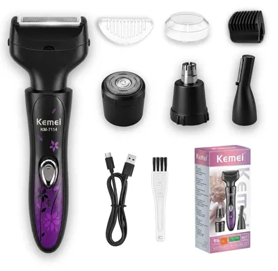 Produktbild von Elektrischer Rasierer Damen 4-in-1 Wiederaufladbarer Gesichtsrasierer Schwarz