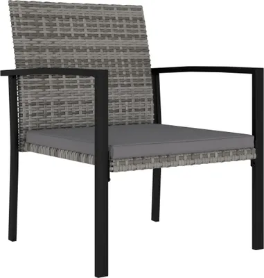 Produktbild von VidaXL 315113, Terrasse, Gepolsterter Sitz, Polyrattan, Stahl, Grau, Polyester, 110 kg