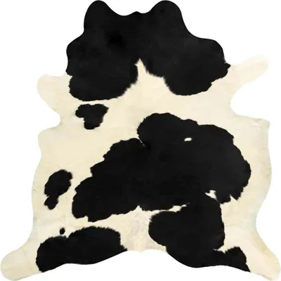 Produktbild von vidaXL Teppich Echtes Rindsleder Schwarz und Weiß 180x220 cm