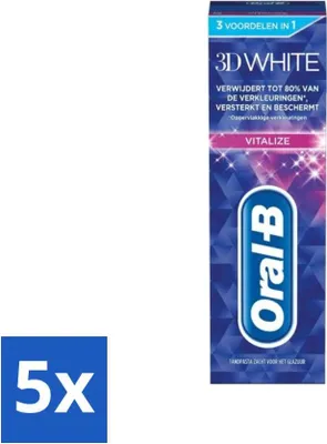 Produktbild von Oral-B - 3D White Vitalize - Zahnpasta - Aufhellung - 75 ml - Vorteilspack - 5 Stücke