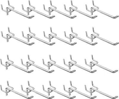 Produktbild von Lochwand Haken 20 Stück, Pegboard Haken für Stecktafel und Werkzeugwand, Robuste Lochwandhaken für Garage, Verkaufsdisplays, Werkstatt und Regal(10 cm)