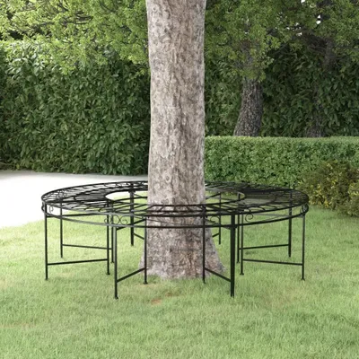 Produktbild von Möbel Baumbank Rund Ø160 cm Schwarz Stahl - Gartenbänke 318821
