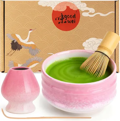 Immagine prodotto di Set matcha "Sakura" con ciotola, frustino e supporto – set elegante per la cerimonia del tè e la degustazione del matcha