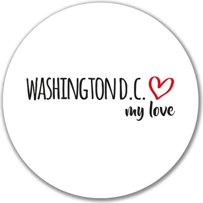 Produktbild von Huuraa Aufkleber Washington D.C. my love 10cm rund Sticker Geschenkidee