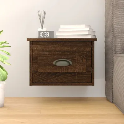 Produktbild von The Living Store Wand-Nachttisch Braun Eichen-Optik 41,5x36x28 cm