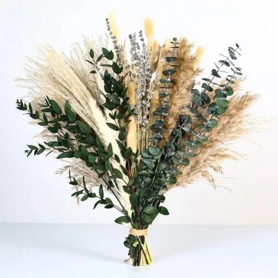 Immagine prodotto di 64 fiori secchi in stile bohémien, ideali per decorazioni nuziali e per la tavola