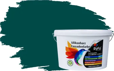 Produktbild von RyFo Colors Silikonharz Fassadenfarbe Lotuseffekt Trend Amazonasgrün 10l  - bunte Fassadenfarbe, weitere Grün Farbtöne und Größen erhältlich, Deckkraft Klasse 1