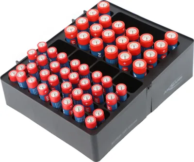 Produktbild von Ansmann Batterie Aufbewahrungsbox inklusive 20x Mignon AA und 32x Micro AAA Alkaline Batterien, inkl. Wandhalterung