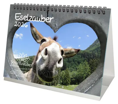 Produktbild von Eselzauber DIN A5 Tischkalender für 2026 Esel - Seelenzauber