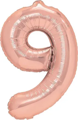 Immagine prodotto di Palloncino in foil numero NOVE 9 oro rosa 40 cm