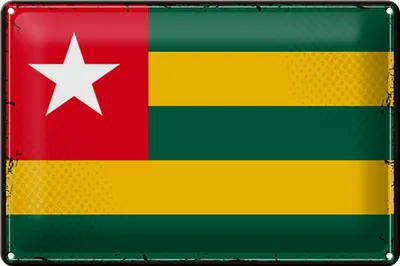 Produktbild von Blechschild Flagge Togo 30x20cm Retro Flag of Togo