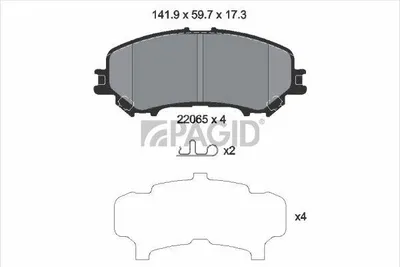 Produktbild von PAGID Bremsbeläge Satz Vorne Bremsklötze für RENAULT Kadjar (HA, HL) T2425N
