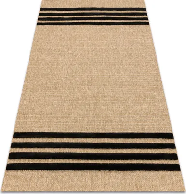 Zdjęcie produktu dla Dywan SPARK 0689 beż / czarny - Linie, sizal, strukturalny  beżowy 160x220 cm
