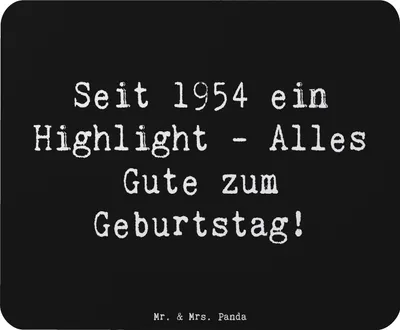 Produktbild von Mr. & Mrs. Panda Mousepad Spruch 1954 Geburtstag - Schwarz - Geschenk, Jubiläum, Geburtstagsgeschenk, Mouse Pad, pc, Mauspad, Geboren am, laptop, Nostalgie, Jahrgang