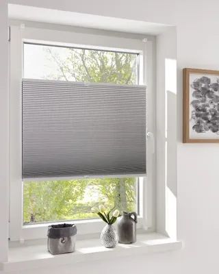 Zdjęcie produktu dla Roleta plisowana montowana na okno bez wiercenia, z zaciskami, zapewniająca zaciemnienie, ochrona przed słońcem, 95x220 cm, biała
