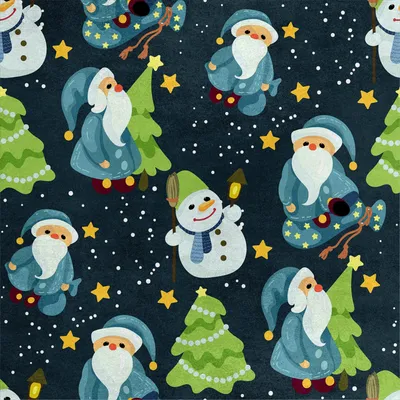 Productafbeelding van Koninklijke fluwelen stof, polyester, geschikt voor naaien - met motief van kerstmannen en sneeuwmannen
