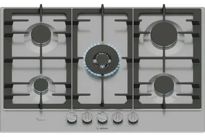 Immagine prodotto di Bosch Serie 6 PCQ7A5I95, Acciaio inox, Da incasso, 75 cm, Gas, Acciaio inox, 5 zone/zone