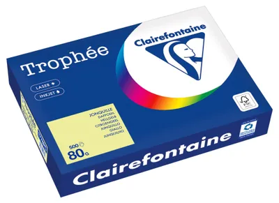 Produktbild von Clairefontaine - Trophée Farbpapier, A4, 80 g, 500 Blatt, zitronengelb