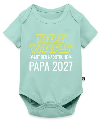 Produktbild von Spreadshirt Das Wars Mit Der Nachtruhe Papa 2027 Kurzarm Tages Baby Body, 68 (3-6 M.), Mint