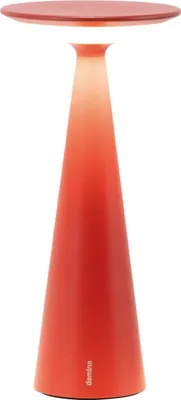 Produktbild von Zafferano Damina - Wiederaufladbare LED-Tischlampe, Touch-Dimmer, 8 Stunden Akkulaufzeit, IP65 - Kabellos, Rotes Aluminium-Finish