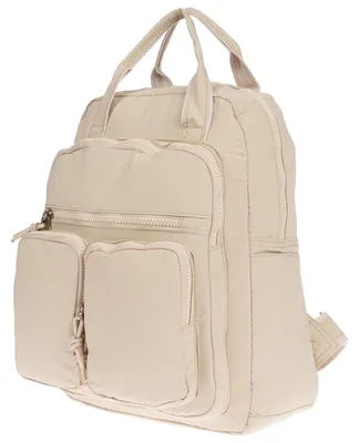 Produktbild von Kleiner Damen Rucksack Tasche Henkeltasche Nylon Optik Bag Freizeit Beige