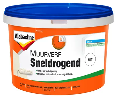 Productafbeelding van Alabastine - Muurverf Sneldrogend - Wit - 5 L