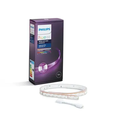 Produktbild von Philips Hue White and Color ambiance Lightstrip Plus Verlängerung V3, Intelligenter Leuchtstreifen, Bluetooth/Zigbee, Weiß, Integrierte LED, Silikon, Nicht austauschbare(s) Leuchtmittel