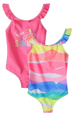 Produktbild von Minoti - Badeanzug-Set für Mädchen (2er-Pack) MN108 (146) (Pink/Bunt)