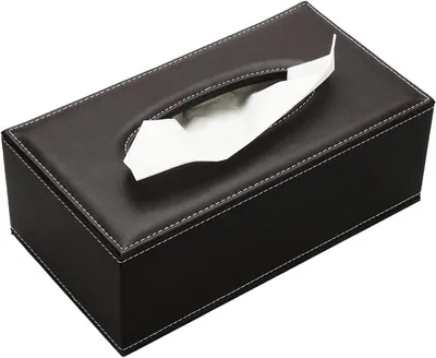 Produktbild von Taschentuchbox aus Leder für Zuhause, Büro und Auto (Braun)