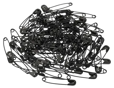 Sicherheitsnadeln, 100 Stück, Metall, schwarz, 31 mm, groß