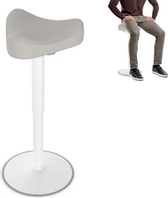 Produktbild von UISEBRT Ergonomischer Hocker Bürohocker mit Schwingeffekt, Sitzhocker ergonomisch höhenverstellbar 57-82 cm, 360° drehbarer ergonomischer Hocker, Grau, Dreieck