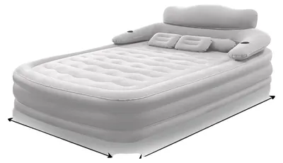 Produktbild von Outdoor-Campingmatratze, integrierte Aufblaspumpe, automatisch aufblasbar, grau extern, 203cmx152cmx48cm-a