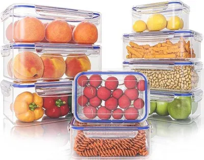 Produktbild von Famanu Set von 18 luftdichten Lebensmittelbehältern - Mikrowellen- und gefrierfest