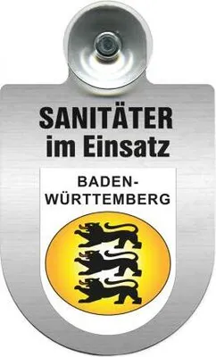 Produktbild von Einsatzschild Windschutzscheibe incl. Saugnapf - Sanitäter im Einsatz - 309396-   Regionen nach Wahl Color - Region Baden-Württemberg