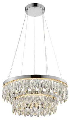Produktbild von LED Hängelampe mit Kristallen - Ø 60 cm - chromfarbend